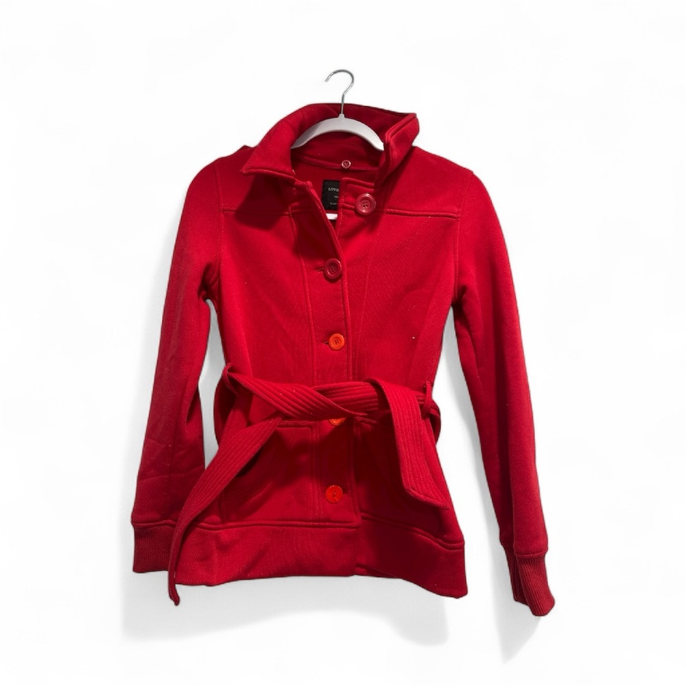 Love Tree Vibrant Red Trench Coat